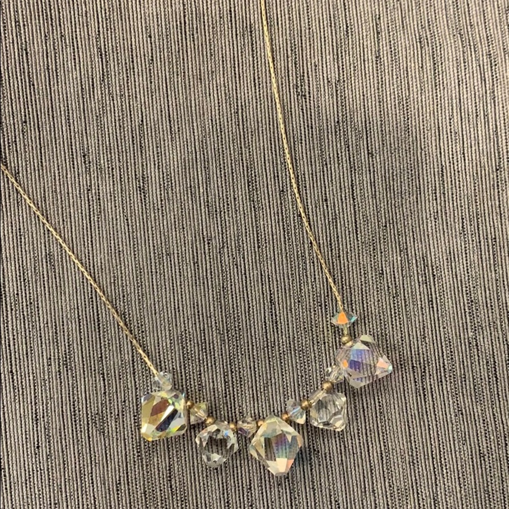 Swarovski crystals on floating silver chain